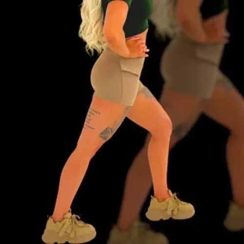 Uproar Mocha Thigh Grip Shorts with Pockets - MASA