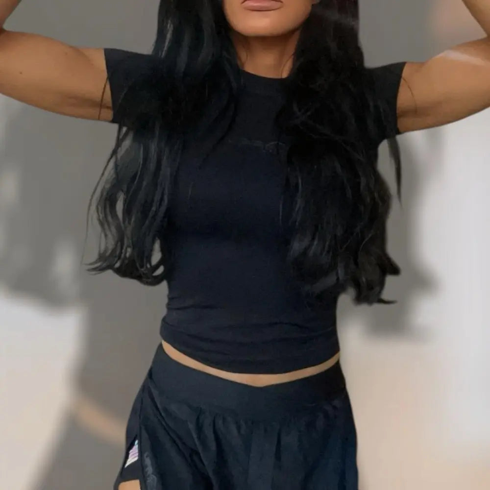 Uproar Women’s Half Ribbed Compression Top - Black