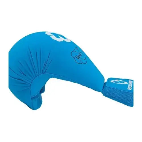 Side profile of the karate glove from Budo-Nord - Blue
