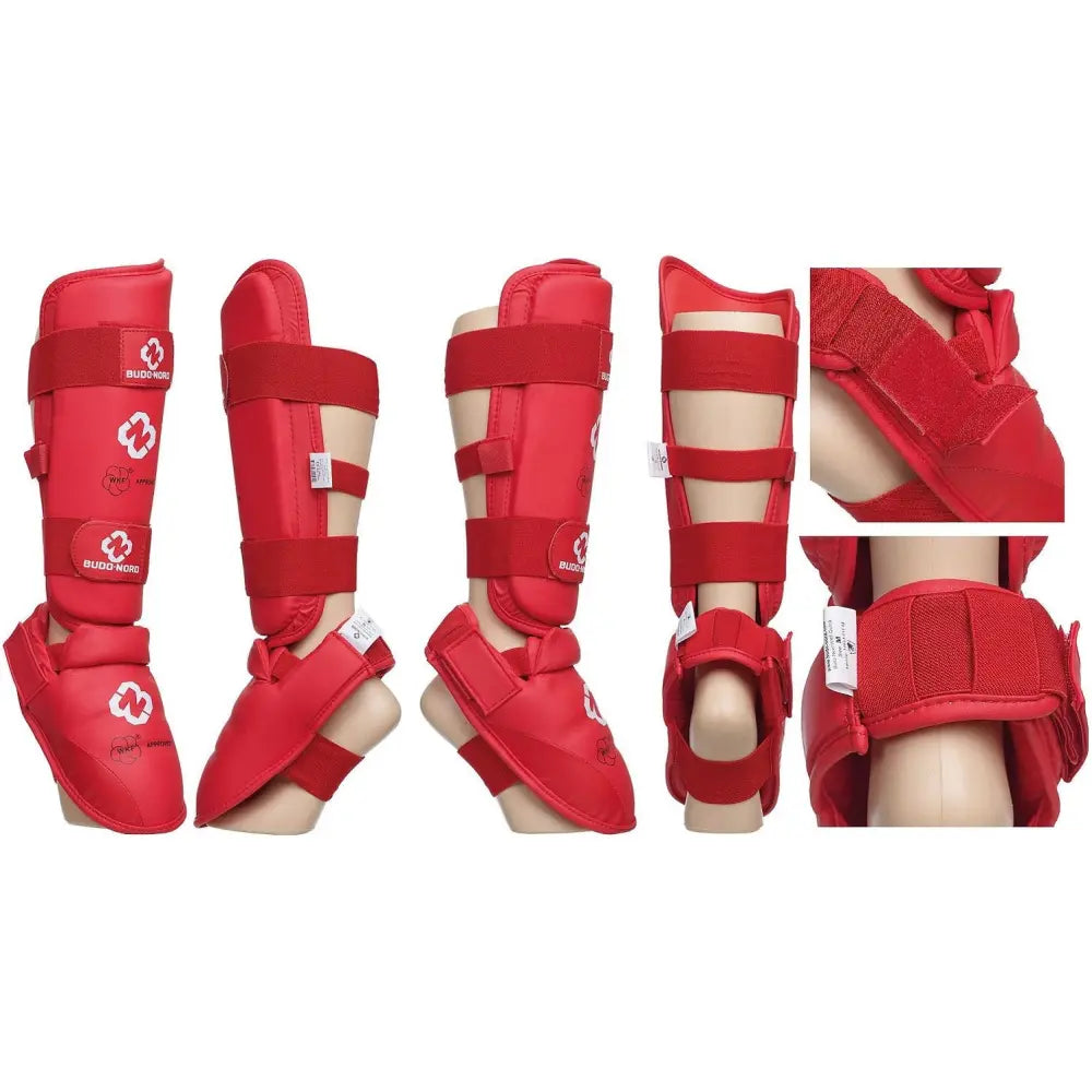Budo Nord Karate Shinguard - Red - WKF Approved
