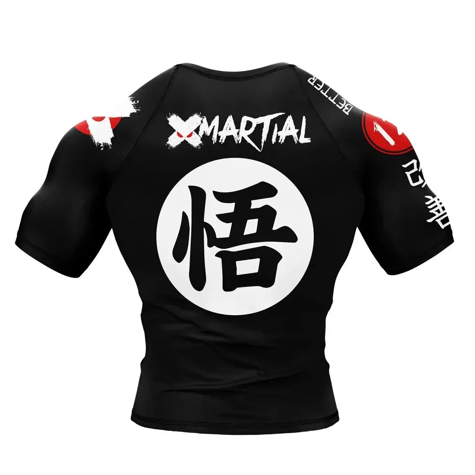 Kanji Black BJJ Rash Guard