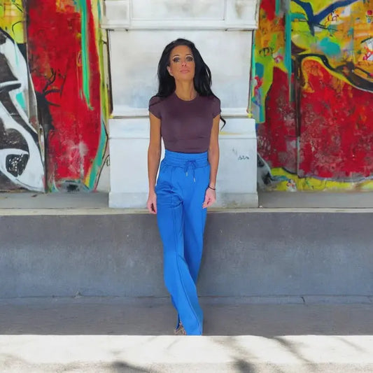 Uproar Roxxi Wide Leg Blue Bell Sweatpants - MASA