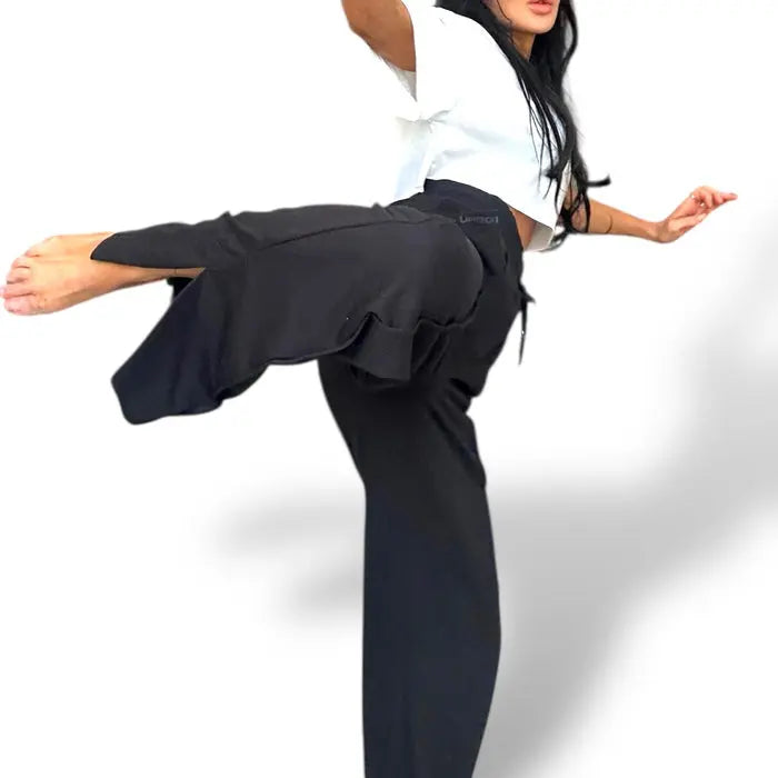 Uproar Roxxie Wide Leg Raven Black Sweatpants - MASA