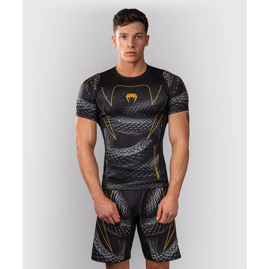 Venum Matupa Short Sleeve Rashguard - Black/Grey/Gold