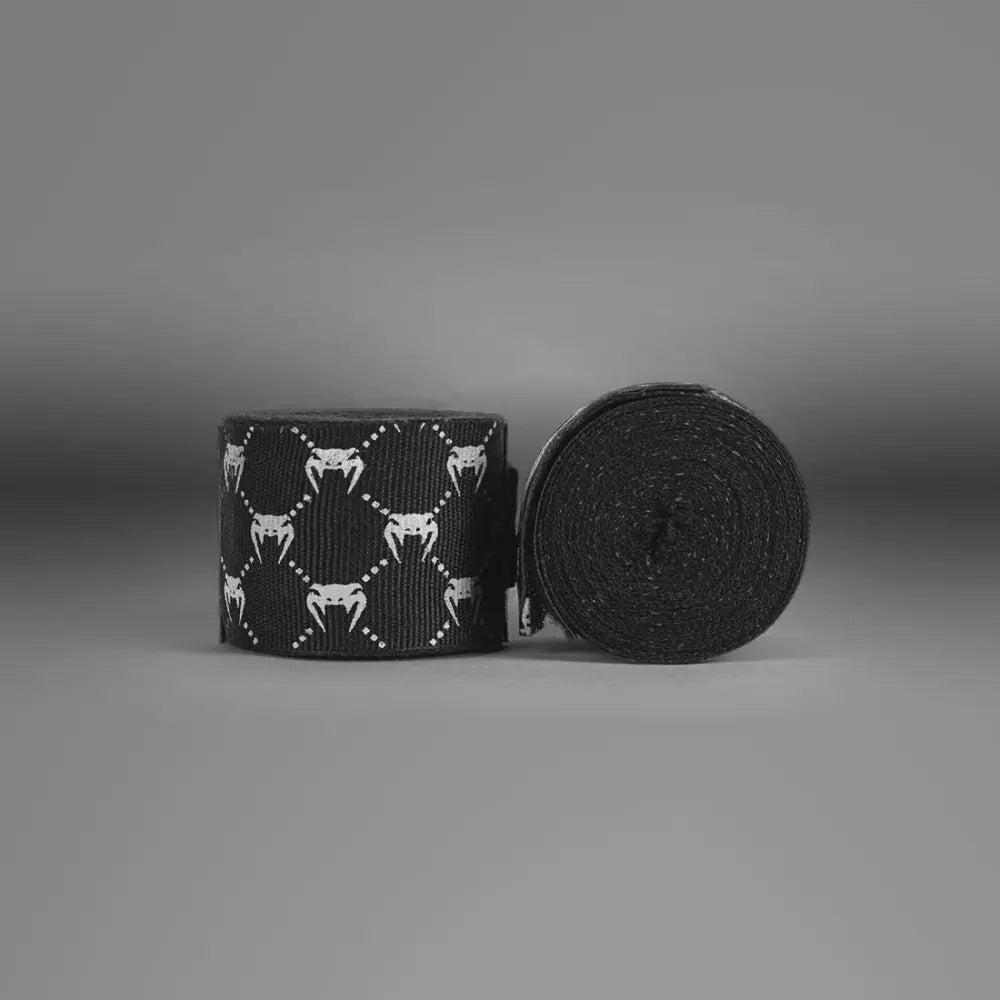 Venum Monogram Boxing Hand Wraps - Black/White - MASA